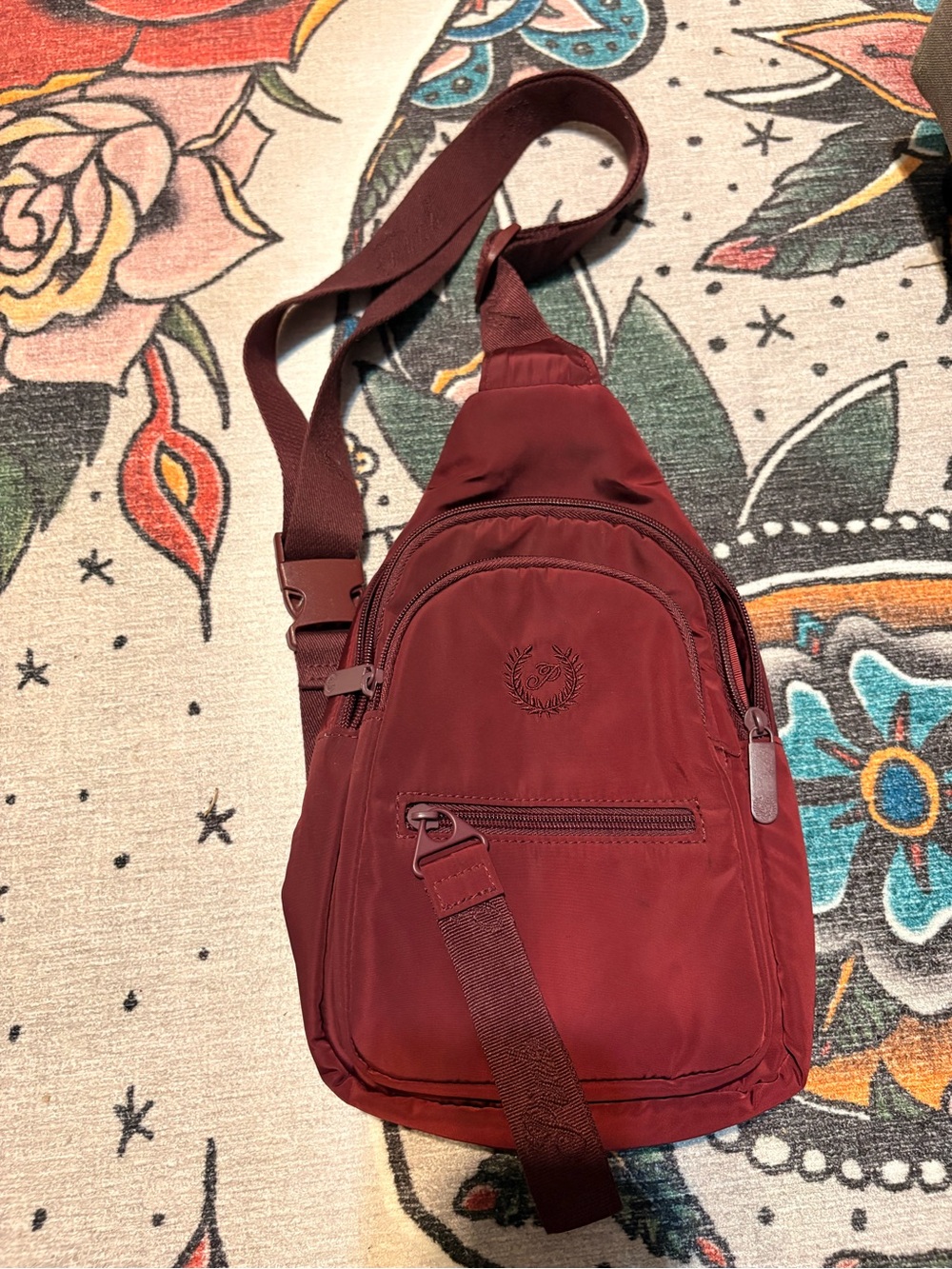 PINK Victoria's Secret Maroon Crossbody Sling Bag